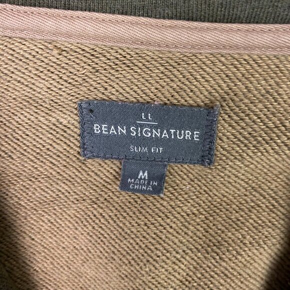 LL Bean Signature Shawl Collar Cardigan Sweatshirt Sweater Men's Medium Green - Picture 6 of 10